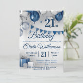 ブルーシルバー21歳の誕生日 招待状 (スタンド正面)
