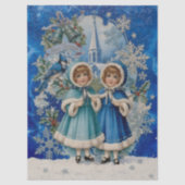 ブルーシルバー ビクトリアン クリスマス 薄葉紙 (正面)