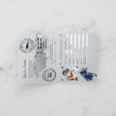 ブルーシルバーOcho Rios Jamaica結婚のPassport Inv 招待状 (内部)