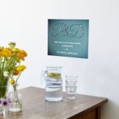 ブルーシルバーPhD卒業へようこそ 箔ポスター (レイダウン (キッチン))