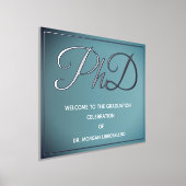 ブルーシルバーPhD卒業へようこそ 箔ポスター (レイダウン)