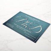 ブルーシルバーPhD卒業 箔招待状 (回転した状態)