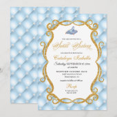 ブルーシンデレラガラスシュープリンセスSweet sixteen 招待状 (正面/裏面)