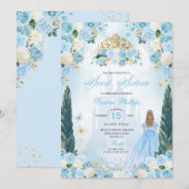 ブルーシンデレラフェアヤテールプリンセスSweet sixteen 招待状 (正面/裏面)