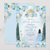 ブルーシンデレラフェアヤテールプリンセスSweet sixteen 招待状 (正面/裏面)