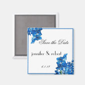 ブルーシンビジウムボートオーキッド日付磁石を保存 マグネット (正面/裏面)