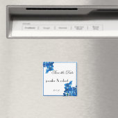 ブルーシンビジウムボートオーキッド日付磁石を保存 マグネット (インサイチュ (食洗機))