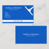 ブルーシンプルアンドホワイトハウスキーパークリーニングサービス 名刺 (正面/裏面)