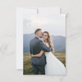 ブルーシンプルエレガンス植物性QRコー結婚ド 出欠カード (裏面)