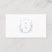 ブルーシンプルエレガンス結婚ボタニカル詳細 プレイスカード (裏面)