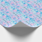 ブルーシンプルグリッタースパークル星あなたのテキストを追加c ラッピングペーパー (角)