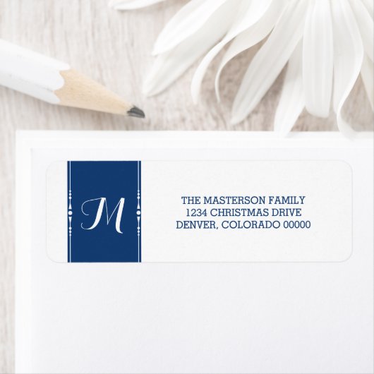 ブルーシンプルシックホリデイ住所 シール (インサイチュ)