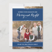 ブルーシンプルシックホリデーフォトフラットカード シーズンカード (正面)