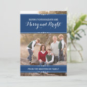 ブルーシンプルシックホリデーフォトフラットカード シーズンカード (スタンド正面)