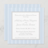 ブルーシンプルストライプスクエア招待状 招待状 (正面/裏面)