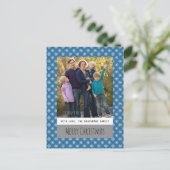 ブルーシンプルスノーフレークホリデーフォトポストカード シーズンポストカード (スタンド正面)