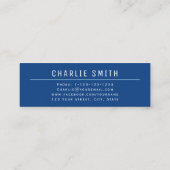 ブルーシンプルタイポグラフィモダン大学院名カード コーリングカード (裏面)