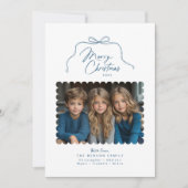 ブルーシンプルバウうろこ写真クリスマスカード シーズンカード (正面)