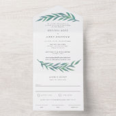 ブルーシンプルブフォーマルランテ結婚ィング オールインワン招待状 (内側)