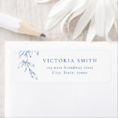 ブルーシンプルボタニッ結婚ク差出人住所ラベル ラベル (インサイチュ)