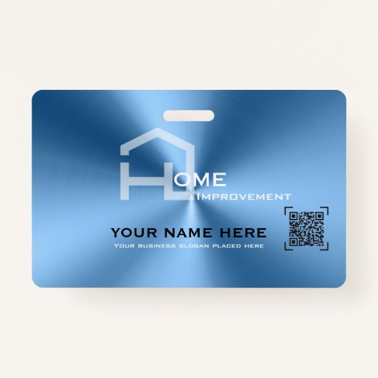 ブルーシンプルミニマルモダンビジネス バッジ (正面)