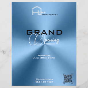 ブルーシンプルミモダンミニマリスト・フライヤー チラシ