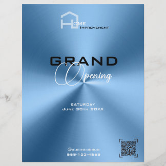 ブルーシンプルミモダンミニマリスト・フライヤー チラシ