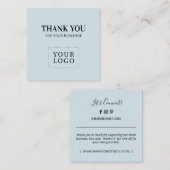 ブルーシンプルモダンサンキュービジネスカード スクエア名刺 (正面/裏面)