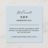 ブルーシンプルモダンサンキュービジネスカード スクエア名刺 (裏面)