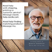 ブルーシンプルモダンフォト葬儀祈りの言葉カード