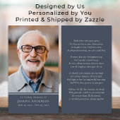 ブルーシンプルモダンフォト葬儀祈りの言葉カード