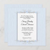 ブルーシンプル伝統的結婚式招待状 招待状 (正面/裏面)