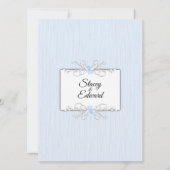 ブルーシンプル伝統的結婚式招待状 招待状 (裏面)