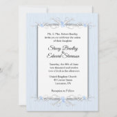 ブルーシンプル伝統的結婚式招待状 招待状 (正面)