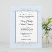 ブルーシンプル伝統的結婚式招待状 招待状 (スタンド正面)