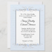 ブルーシンプル伝統的結婚式招待状 招待状 (正面)