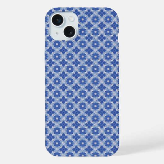ブルーシンプル幾何学模様 iPhoneケース (裏面)