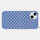 ブルーシンプル幾何学模様 iPhoneケース (裏面横)