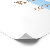 ブルーシンプル水玉模様ボウベイビーシャワーウェルカム ポスター (角)