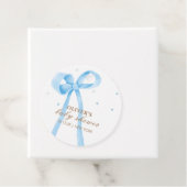 ブルーシンプル水玉模様ボウベイビーシャワー フェイバータグ (インサイチュ)