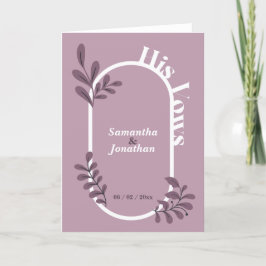 ブルーシンプル結婚の誓いカード サンキューカード