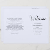 ブルーシンプル結婚の。タイポグラフィプログラム (正面/裏面)