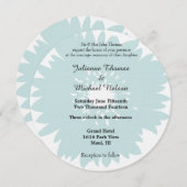 ブルーシンプル結婚フラワー 招待状 (正面/裏面)