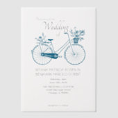 ブルーシンプル自転車結婚式招待状 ベラム紙招待状 (正面)