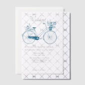 ブルーシンプル自転車結婚式招待状 ベラム紙招待状 (オフセット (招待状))