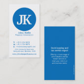 ブルーシンプル&ホワイトサークルのファイナンスの名刺 名刺 (正面/裏面)