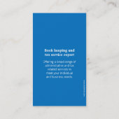 ブルーシンプル&ホワイトサークルのファイナンスの名刺 名刺 (裏面)