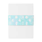 ブルーシーかわいらしサイドシーシェル結婚ズ 招待状ベリーバンド (裏面例)