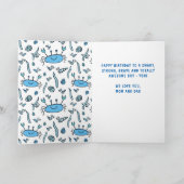ブルーシーアニマルズカニシェルボーイ誕生日写真Ca カード (内部)
