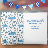 ブルーシーアニマルズカニシェルボーイ誕生日写真Ca カード